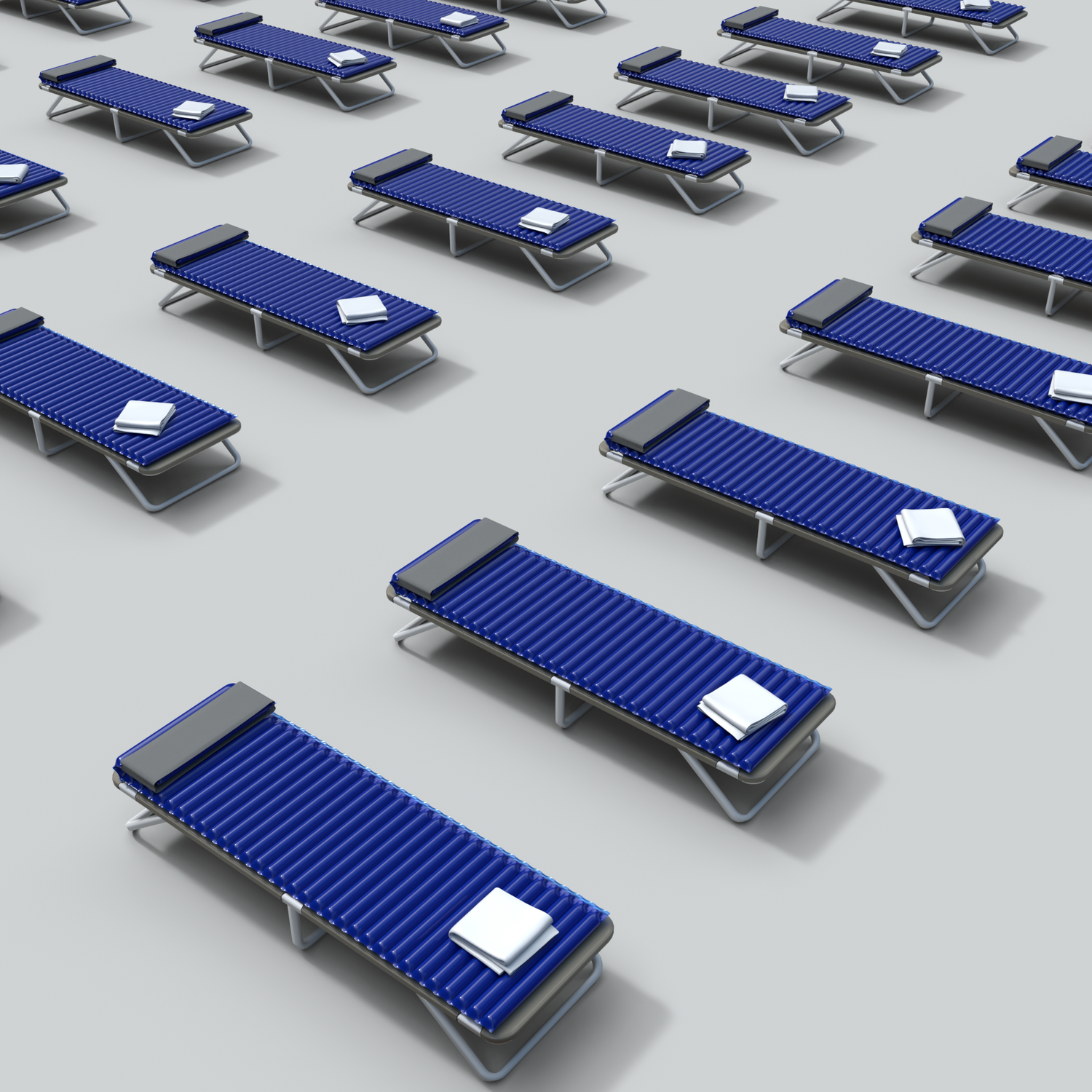A hall full of fieldcots that have a Soku Minute Mattress on top of them