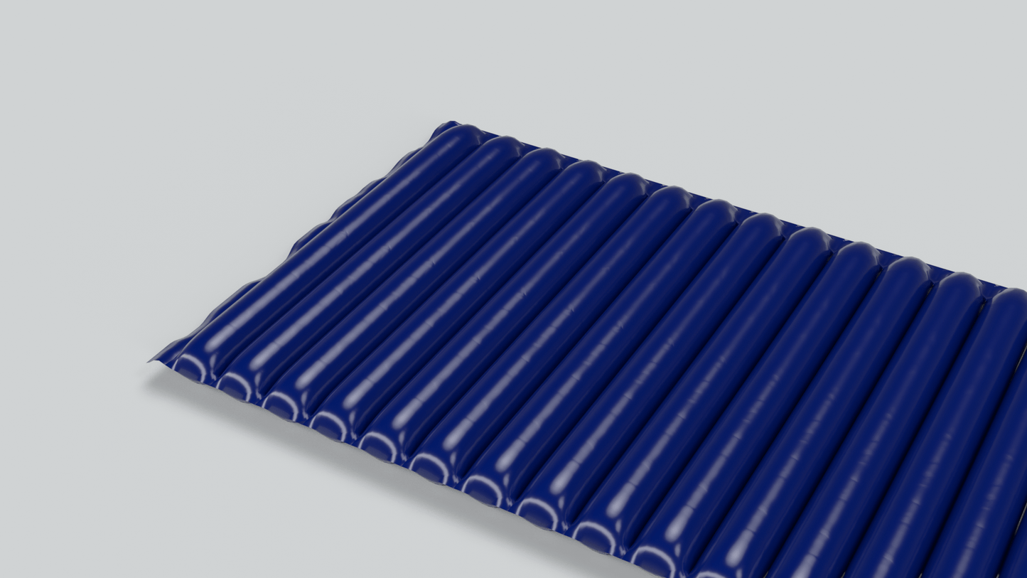 The blue Soku Minute Mattress in the Economy version on grey background